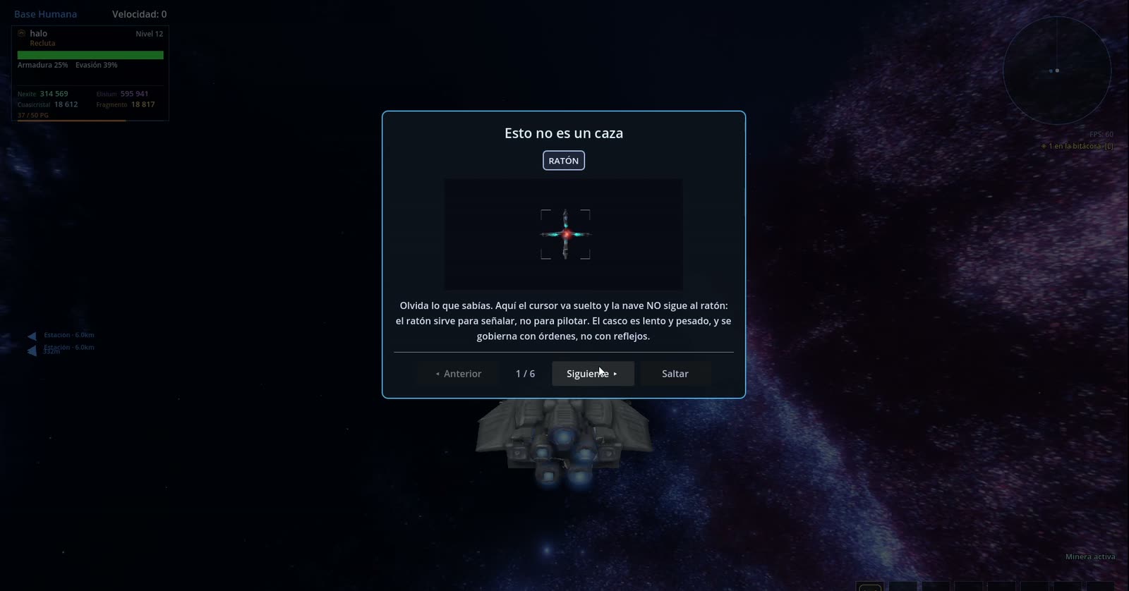 La primera vez que vuelas una clase, el juego te enseña sus mandos con la tecla dibujada.